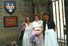 Marcia, right, with Deborah Crombie (left) and Kate Charles (center) at St. Hilda's Crime & Mystery Weekend,Oxford, England, August 1996.