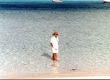 Marcia at the ocean in the Bahamas