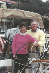 Marcia and Barry on their sailboat