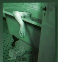 Image of a bathtub with a dead body, from the cover of Occasion of Revenge
